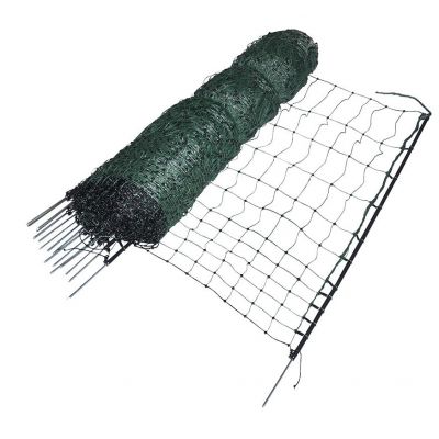 Pluimveenet enkele pen groen 112 cm, 50 meter
