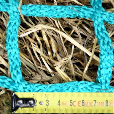 Vlak Slowfeeder Hooinet X-Strong – 100×100 cm – Maas 8×8 cm – Groen – voor Hooikist / Ruif