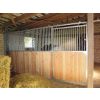 Voorwand type Dorino, met schuifdeur en luikje, Douglashout, 350 cm