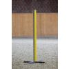 Complete kunststof hindernis met gele ronde staanders en geel-witte balken