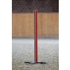 Complete kunststof hindernis met rode ronde staanders en rood-witte balken
