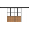 Stalschuifdeur met glasvulling boven 300 breed X 300 cm hoog 2-deurs