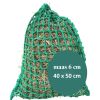 Slowfeeder Hooinet snacknet – 40×50 cm – Maas 6 × 6 cm – met Sluitkoord