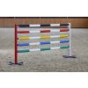 Complete kunststof hindernis vierkante staanders, rood/witte balken