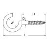 RVS schroefhaak houtdraad 5,2 x 80 mm