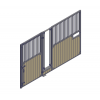 Walina, voorwand met voerhekelement en draaideur, 300- 350 cm, Bongossi