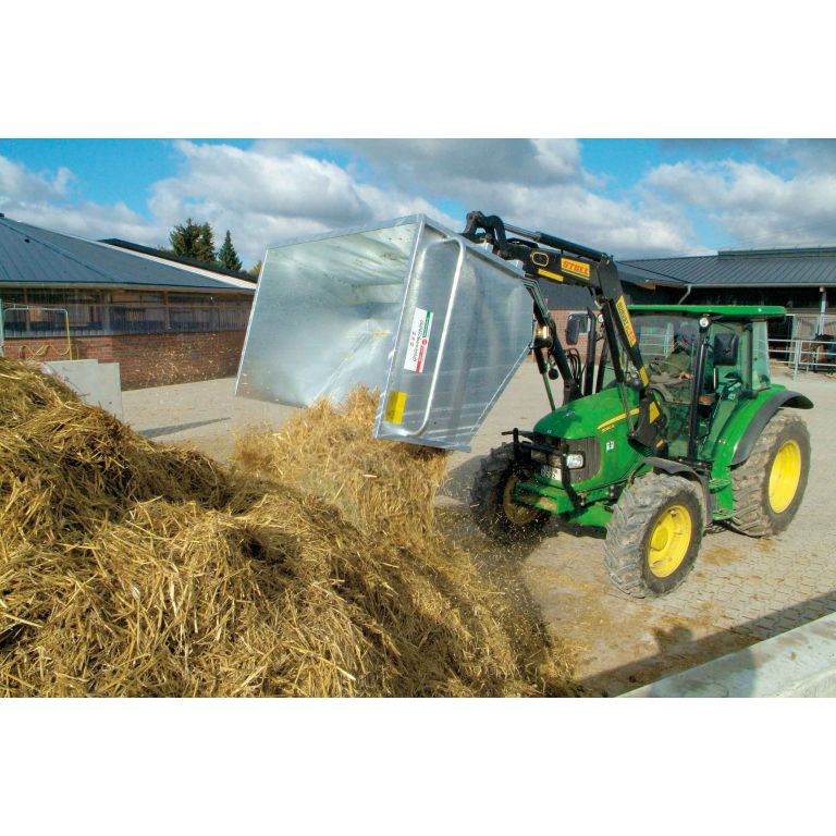 Kantelbak voor tractorvoorlader, brede uitvoering, zonder montage platen