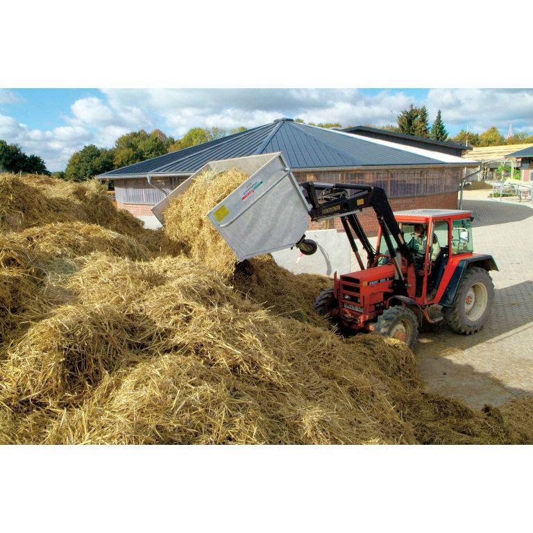 Kantelbak voor tractorvoorlader, brede uitvoering, zonder montage platen