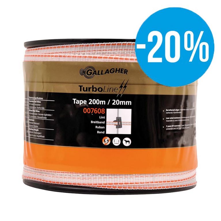 Aanbieding TurboLine lint 20mm wit 200m