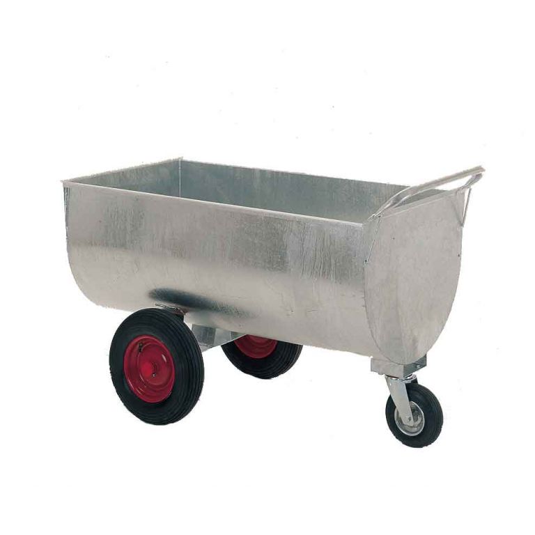 Verzinkte voerwagen met grote luchtbanden