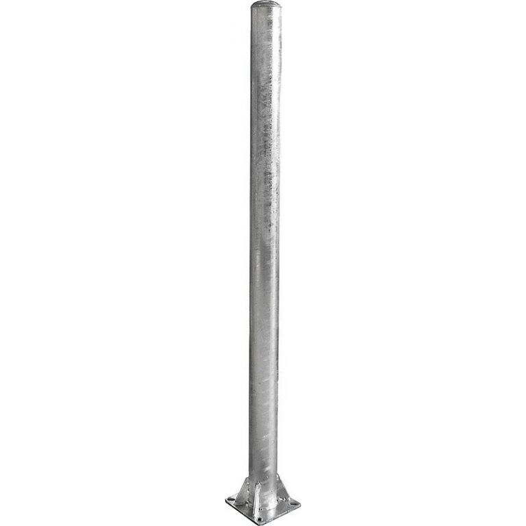 Ronde verzinkt stalen paal met voetplaat 102 x 1650 mm
