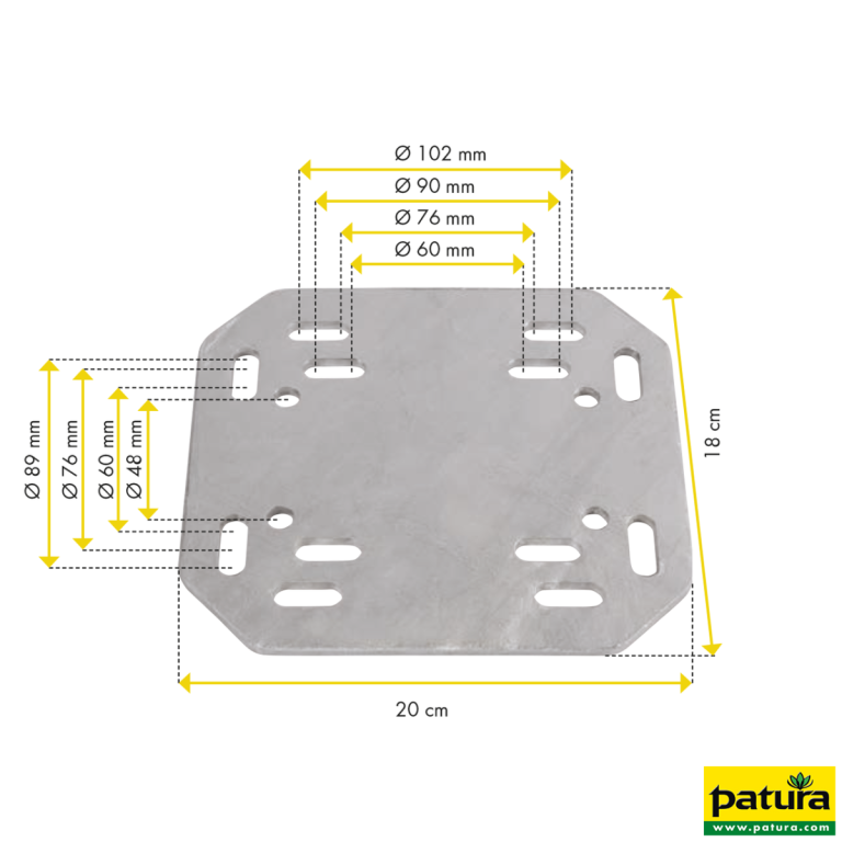 Adapterplaat Universeel voor paal-buisverbindingen