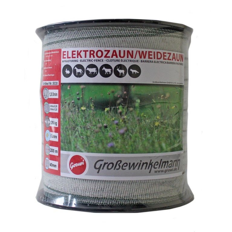 Growi Craftline Lint wit /groen 40 mm 200 meter