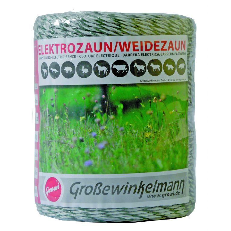 Growi Craftline schrikdraad 3 mm wit/groen 400 meter