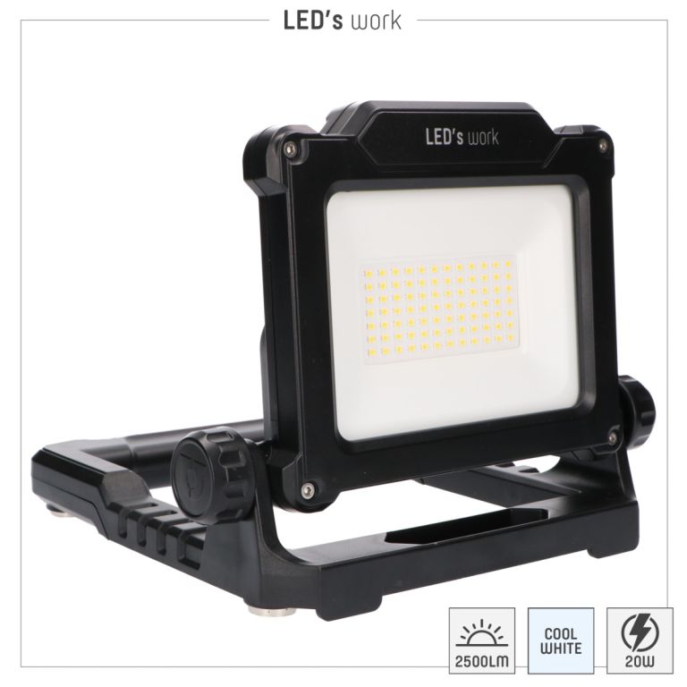 Multi accu LED werklamp 20W 2500lm