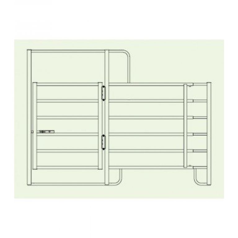 Growi hek CL paard uitschuifbaar 300 - 400 cm met poort