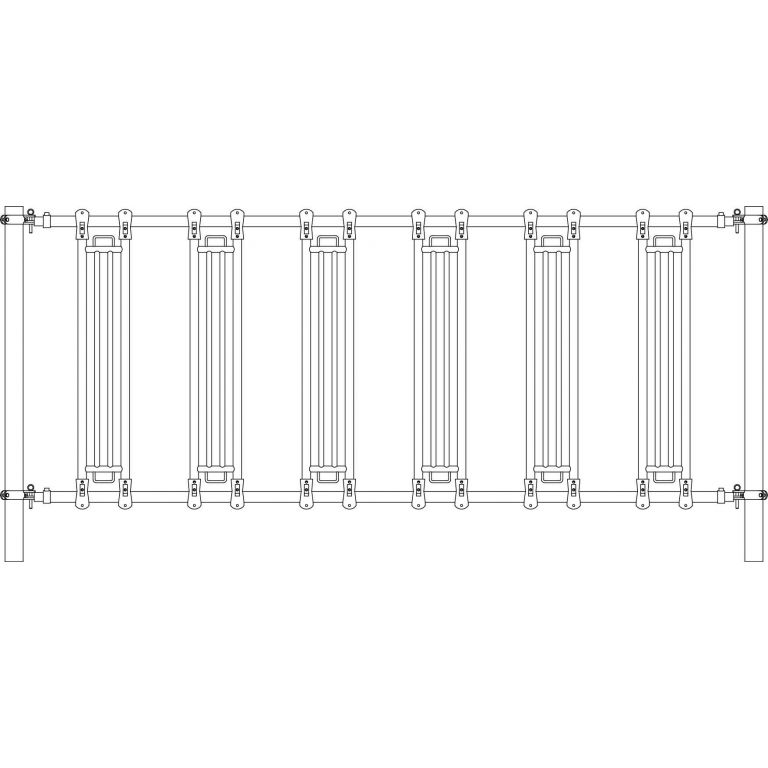 Veiligheids-voerhek compleet 400 cm, traliehoogte 210 cm