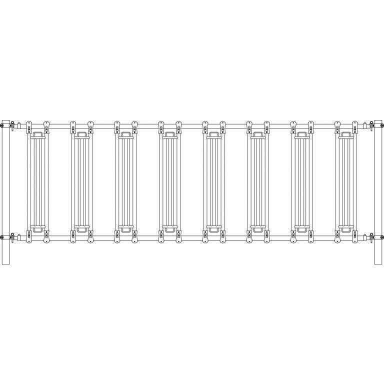 Veiligheids-voerhek compleet 500 cm, traliehoogte 180 cm