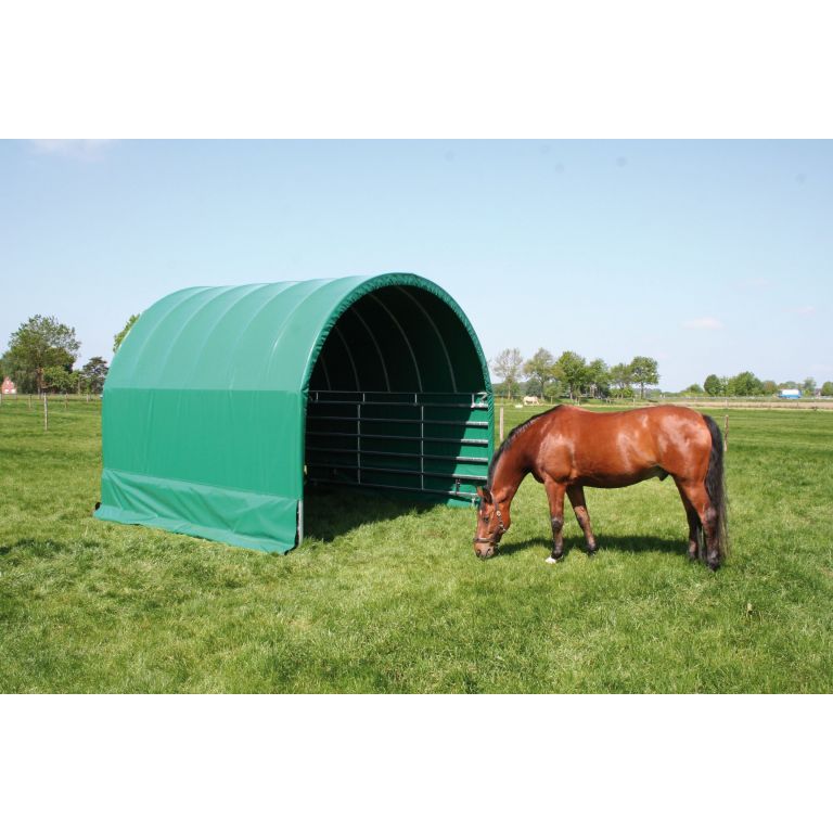 Growi, ronde boog weidetent, 3,6 x 3,6 m met 4 panels