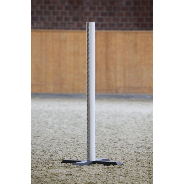 Complete kunststof hindernis met witte ronde staanders