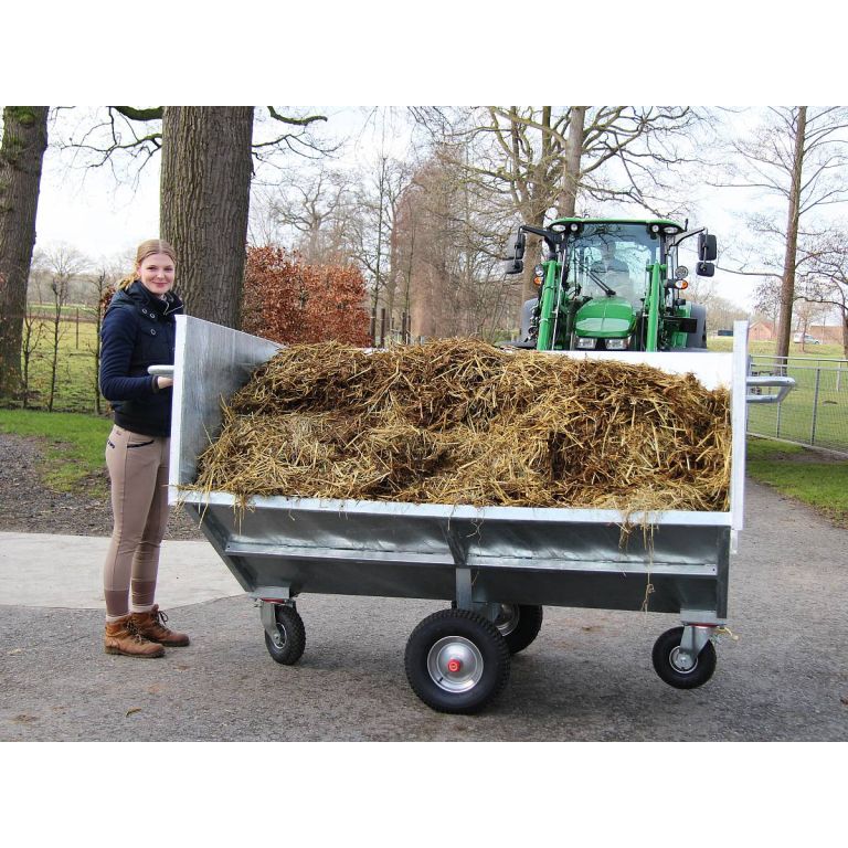 Kantelbak voor tractorvoorlader, brede uitvoering, zonder montage platen