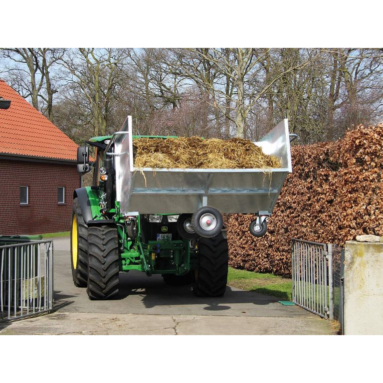 Kantelbak voor tractorvoorlader, brede uitvoering, zonder montage platen