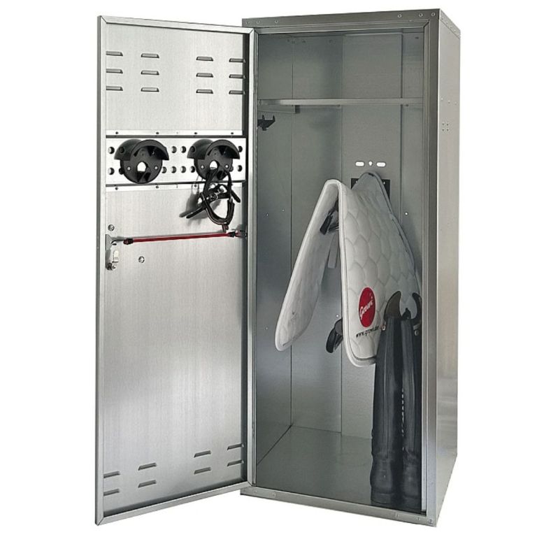 Zadelkast 150 X 60 X 60 cm, cylinderslot, 2 zadelhouders
