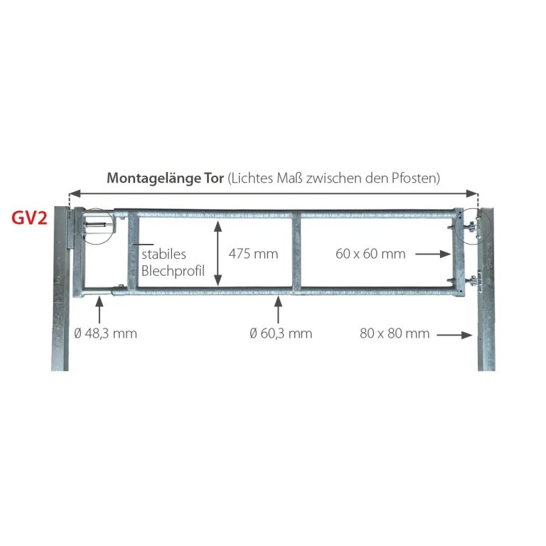 Paddockpoort GV2 verstelbaar 2,5 - 3,5 meter