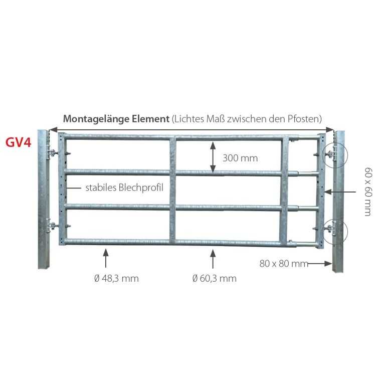 Paddockhek GV4 verstelbaar