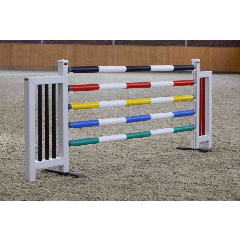 Complete kunststof hindernis met smal rood/wit aanleunhek