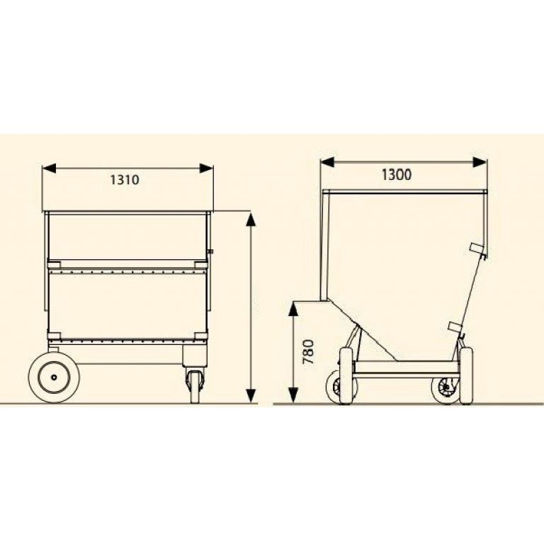 Kantelbak voor Weidemann shovel, breedte 130 cm