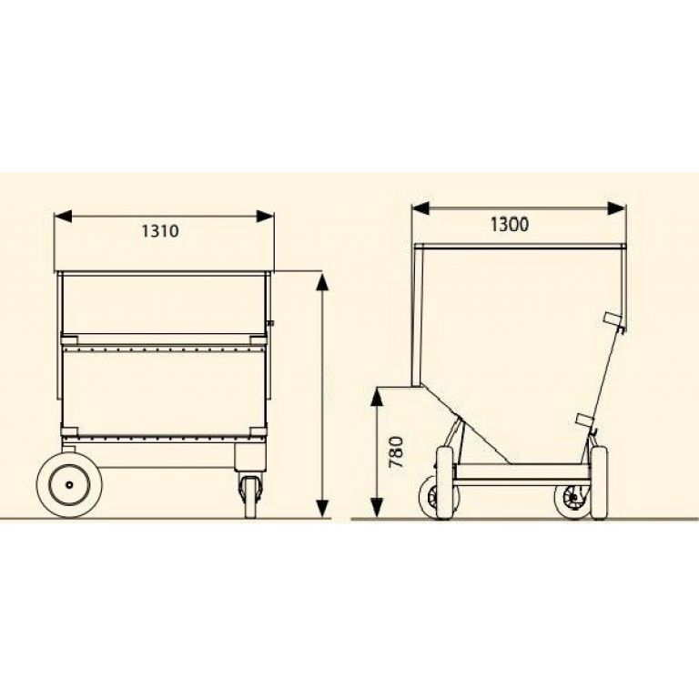 Kantelbak universeel voor shovel, breedte 130 cm