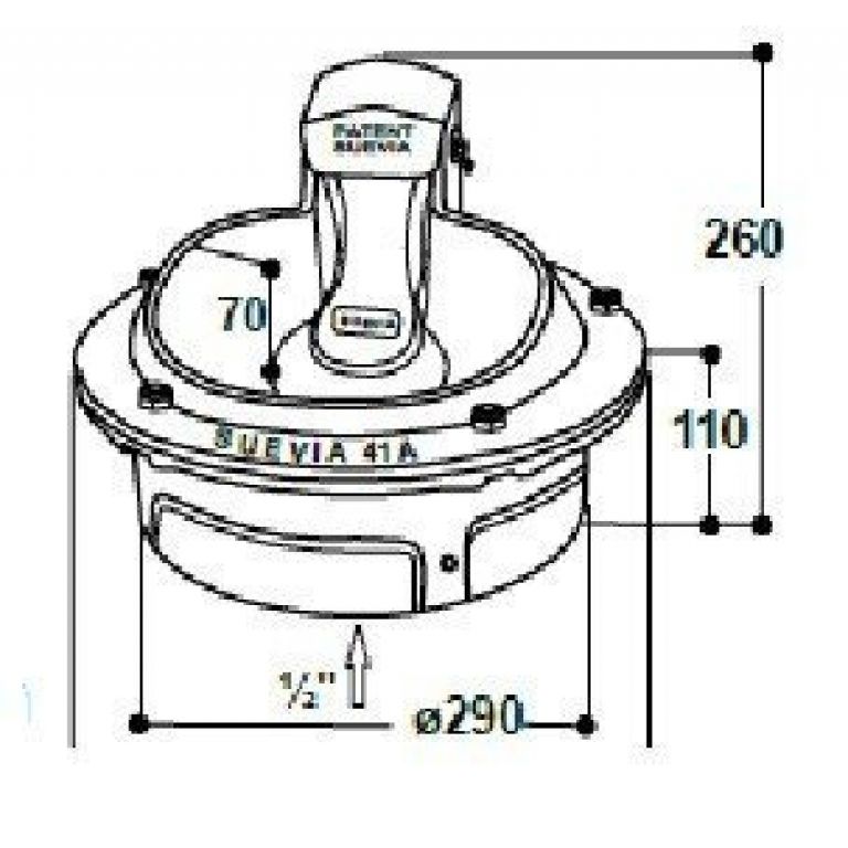 Suevia verwarmde drinkbak Mod. 41A 80W/24V