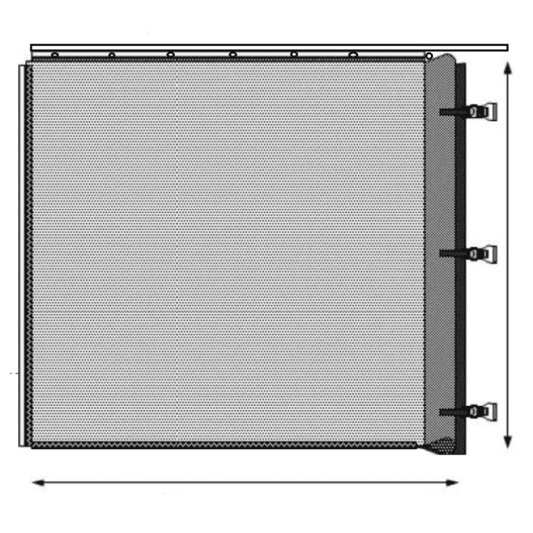 Windbreekgaas schuifsysteem zwart hoogte tot 250 cm lengte tot 400 cm