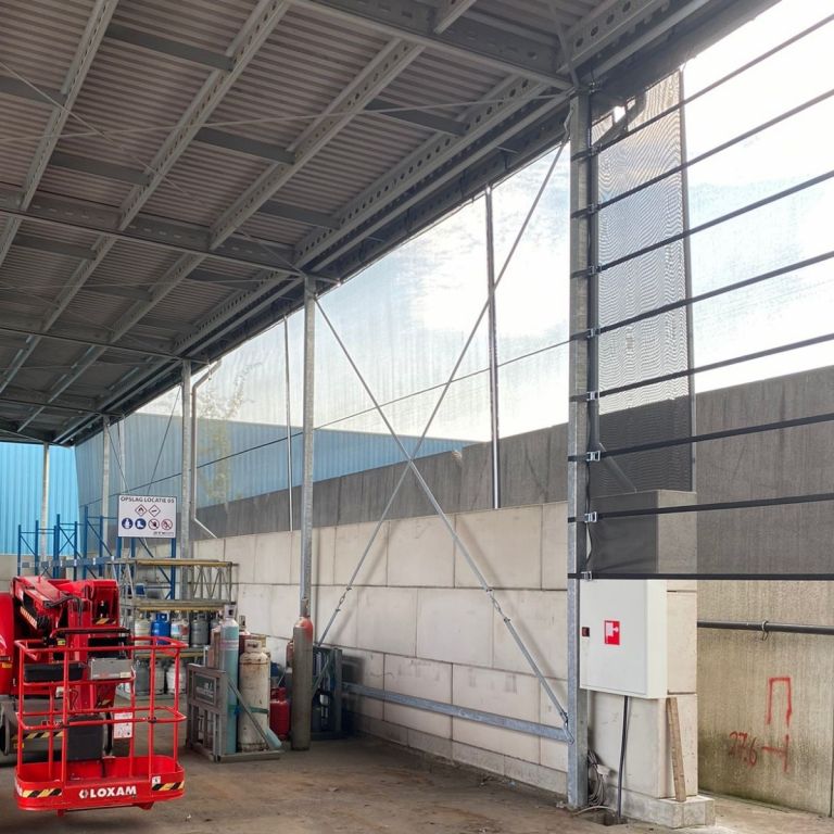 Windbreekgaas Pro Line PVC zwart, geweven Polyestergaasdoek met PVC coating