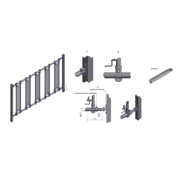 Growi veiligheidsvoerhek lengte 3, 4 en 5 meter