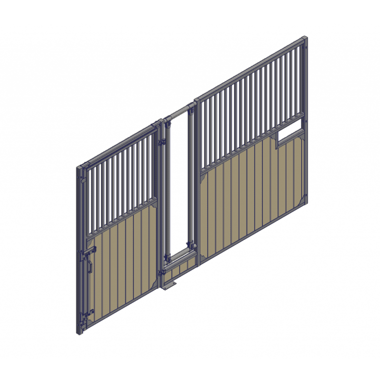 Walina, voorwand met voerhekelement en draaideur, 300- 350 cm, Bongossi